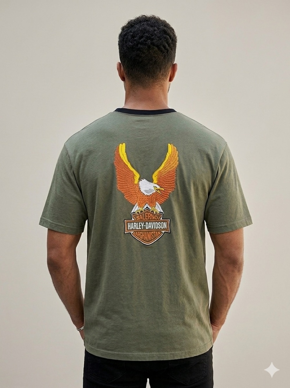 HARLEY-DAVIDSON Salerno Afghanistan Operation Enduring Freedom Tee XL Olive NEW